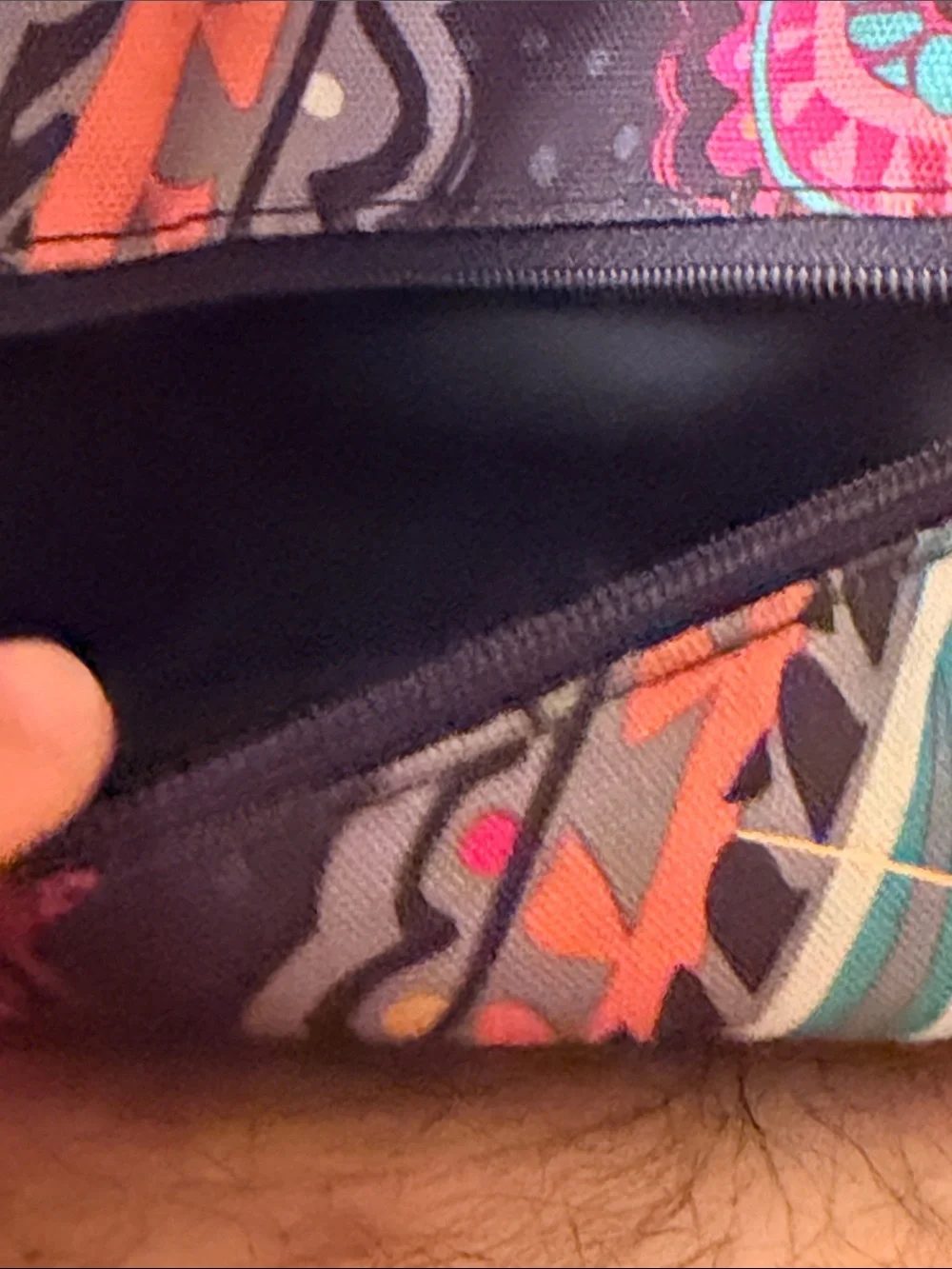 Vera Bradley Black Backpack with Multicolor Paisley Accents